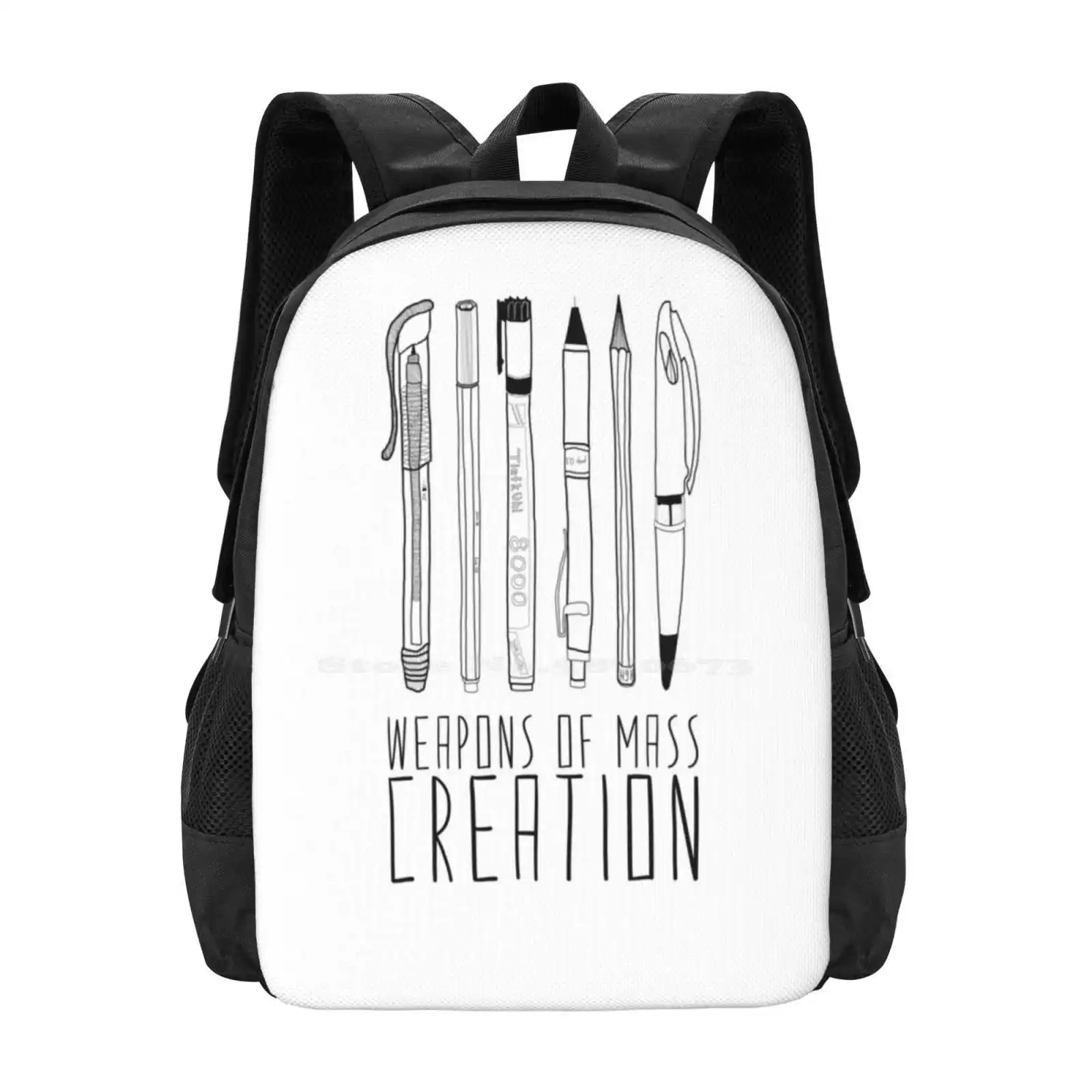 Weapons Of Mass Creation Hot Sale Schoolbag Backpack Fashion Bags Art Tools Weapoms Pens Sharpie Marker Edding Make Art Get