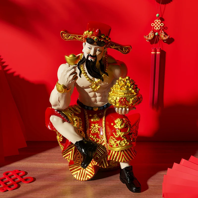 

Muscle God of wealth decoration living room home office opening gift housewarming new home gift shop front decoration