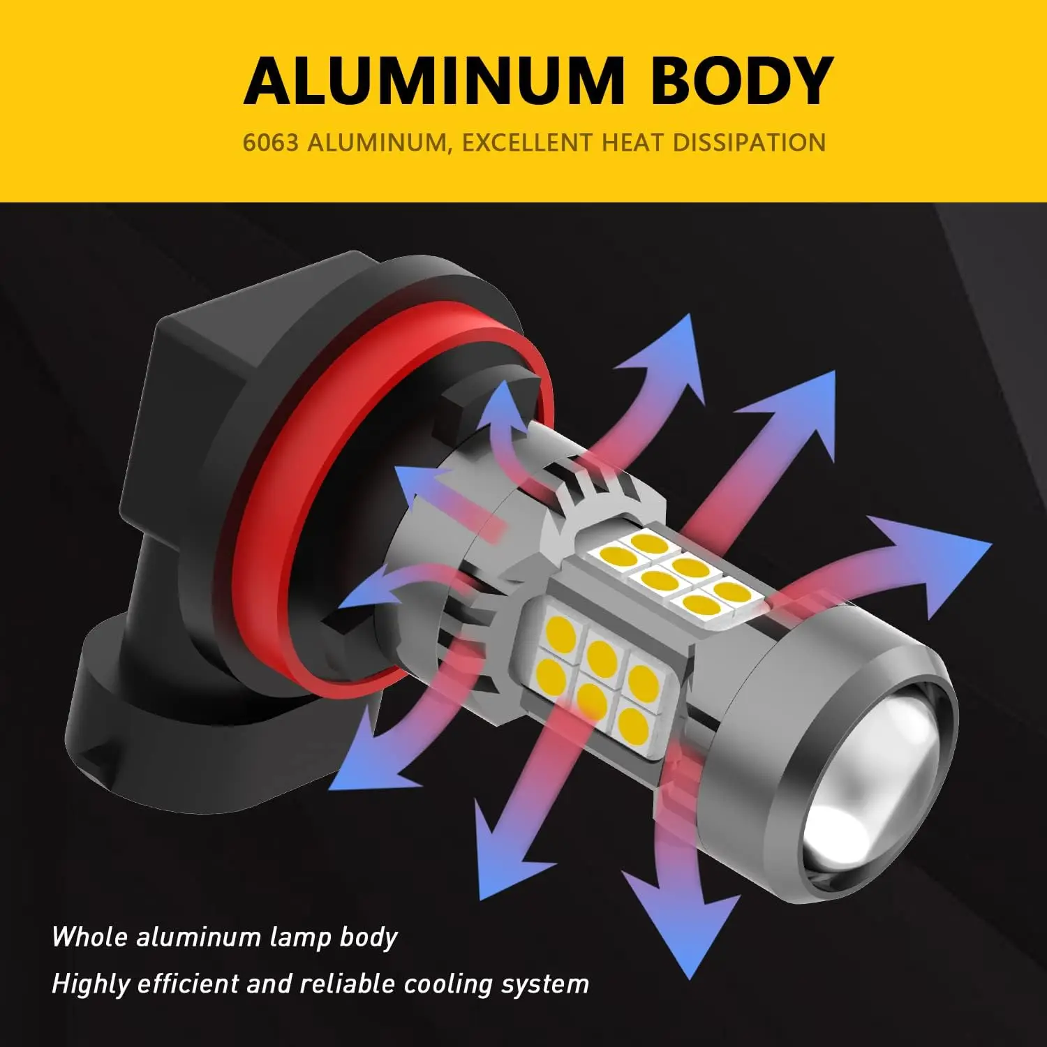 H8 H11 LED لمبات الضباب 3000K ذهبي أصفر، 3200 لومن فائق السطوع 3030 30-SMD Chips H16 DRL مصابيح بديلة للسيارات، T #4