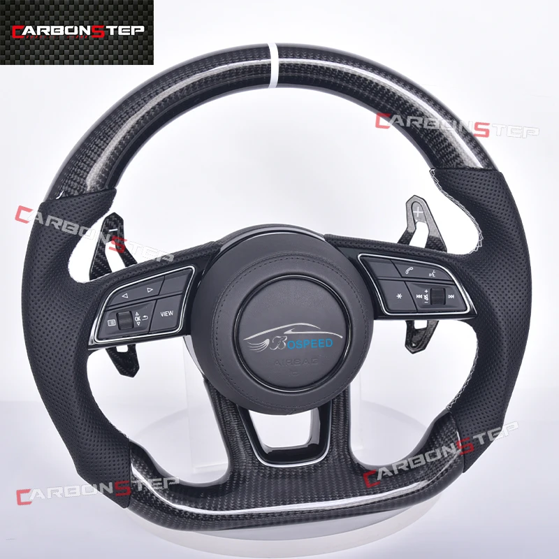 

For Audi RS3 RS4 RS8 S3 S4 S5 A3 A4 A5 Carbon Fiber Steering Wheel 2016 2017 2018 2019 2020 2021 Cars Accessories