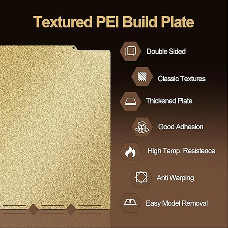 ENERGETIC U1 Textured PEI Build Plate for Snapmaker 270x270mm, Double Sided PEI Spring Steel Sheet Print Plate