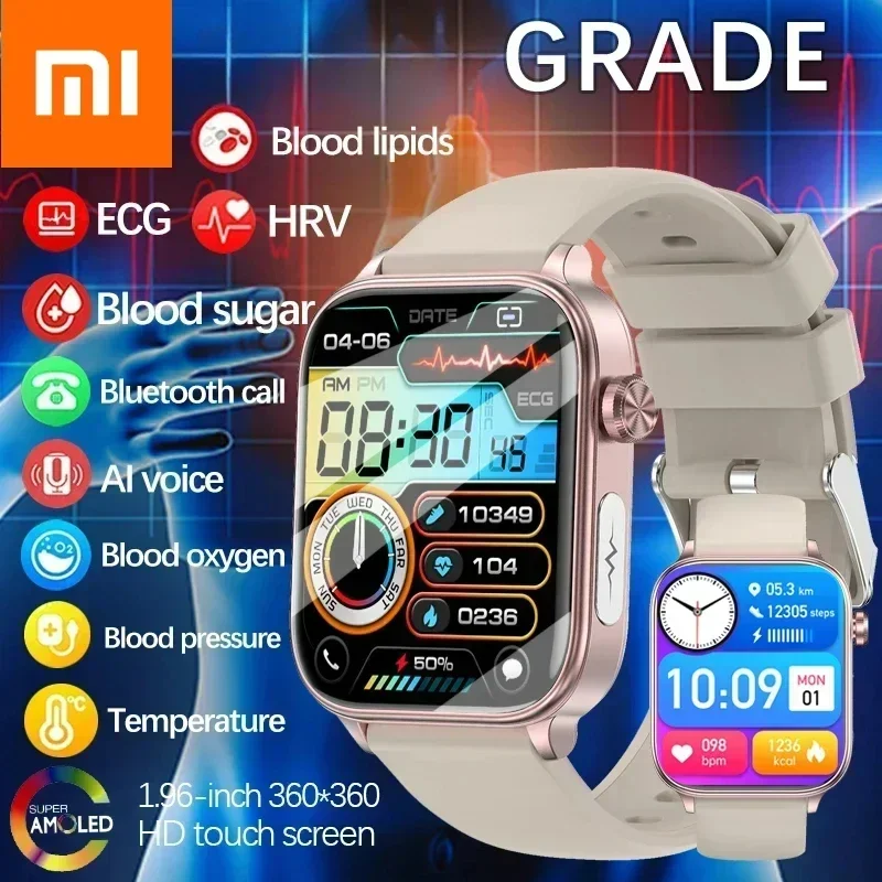 Смарт-часы Xiaomi медицинского класса ЭКГ + PPG для женщин, уровень сахара в крови, липиды в крови, мочевой кислоты, женские умные часы для отслеживания менструального здоровья Смарт-часы Xiaomi медицинского класса ЭКГ + PPG для женщин, уровень сахара в крови, липиды в крови, мочевой кислоты, женские умные часы для отслеживания менструального здоровья