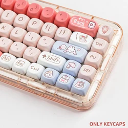 SOA-Kit de teclas personalizadas para teclado mecánico, 140 teclas, perfil Shopping Rabbit Theme, teclas térmicas PBT Dye, sublimación