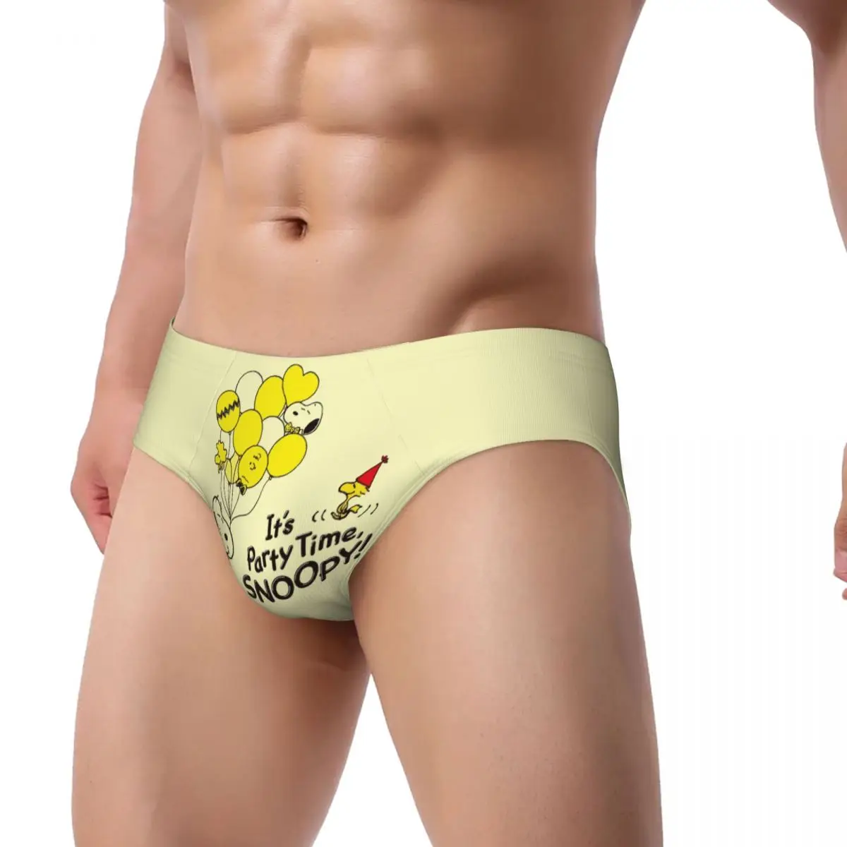 Custom Mens S-Snoopys Its Party Time Men Brief Panties Male Soft Underwear Underpants