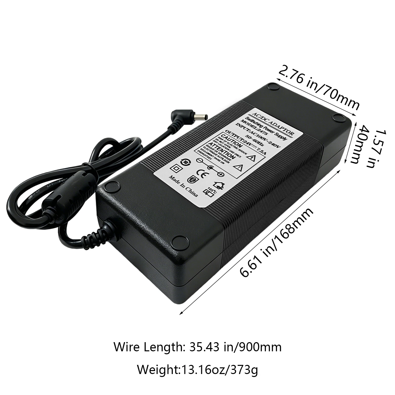 24V 180W Power Adapter 24V 7.5A Motor Power Supply Intelligent Temperature Control Fan Cooling Line