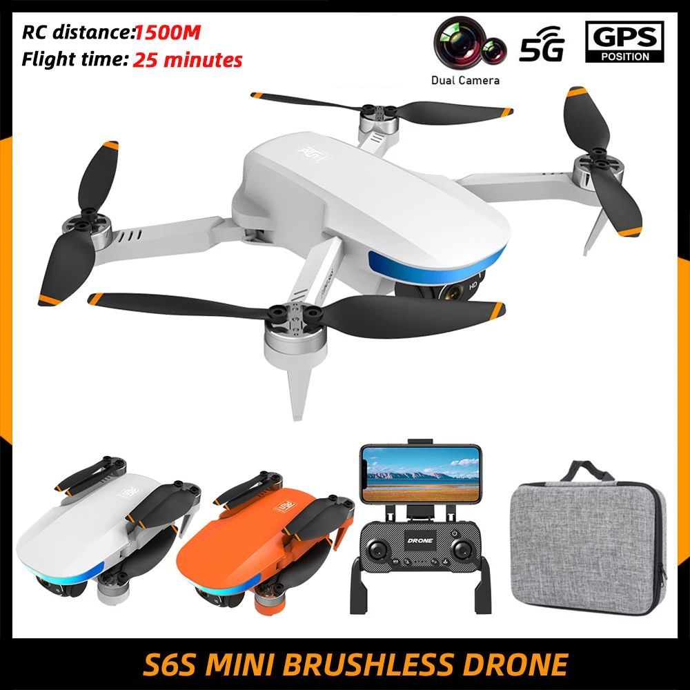 

S6S 4K Camera Drone GPS Mini Drone FPV Profesional 5G Wifi Foldable Brushless Motor Quadcopter RC Plane RC Helicopter Dron Toys