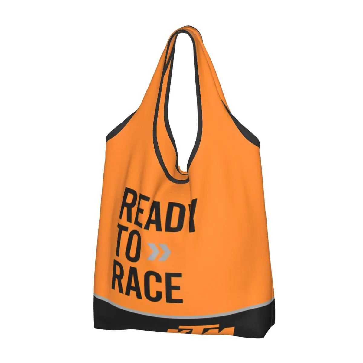 Large Reusable Ready To Race Grocery Bags Recycle Foldable Motocross Bitumen Bike Life Shopping Tote Bag Washable Lightweight