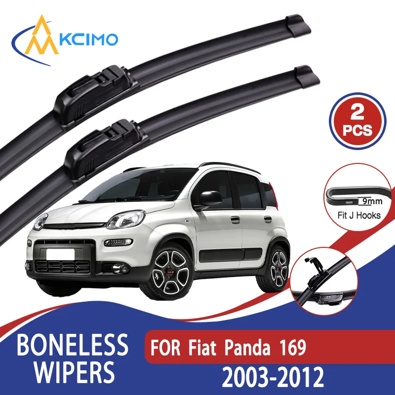 

For Fiat Panda 169 2003-2012 Car Wiper U-type Soft Rubber Boneless Wiper HD Quiet Durable Automotive Wiper 22"+16"