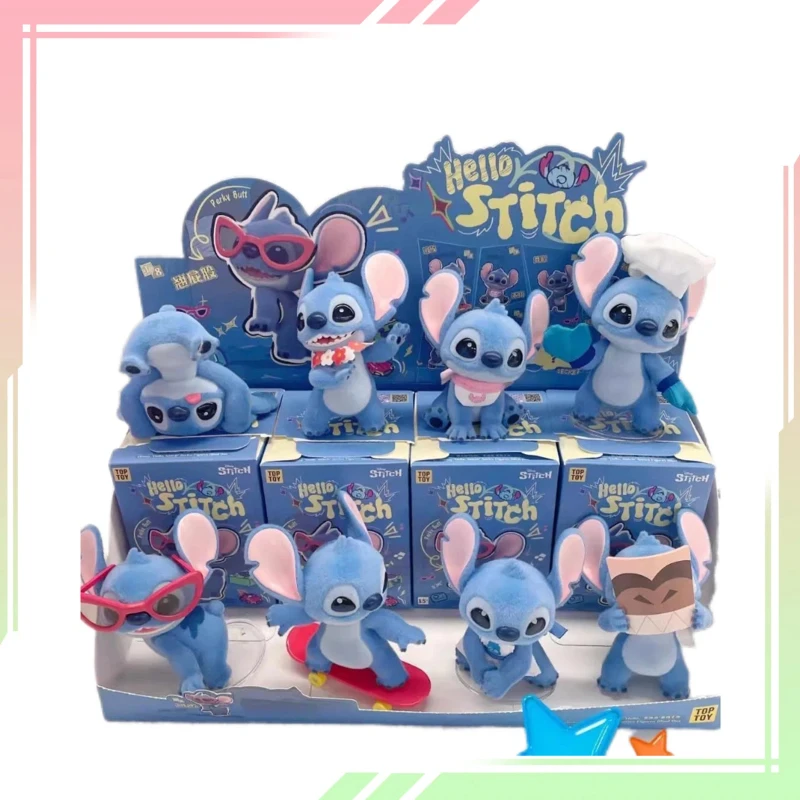 

В наличии новый оригинальный в наличии Hello Stitch Series Blind Box Stitch Kawaii Фигурки Mystery Box Орнамент Подарок на день рождения для девочек