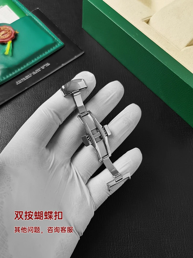 FUYIJIA Cinturini personalizzati in pelle di coccodrillo a doppia faccia 19MM × 18MM 20MM × 18MM 21MM × 18MM 22MM × 18MM Cinturino in alligatore con fibbia a farfalla