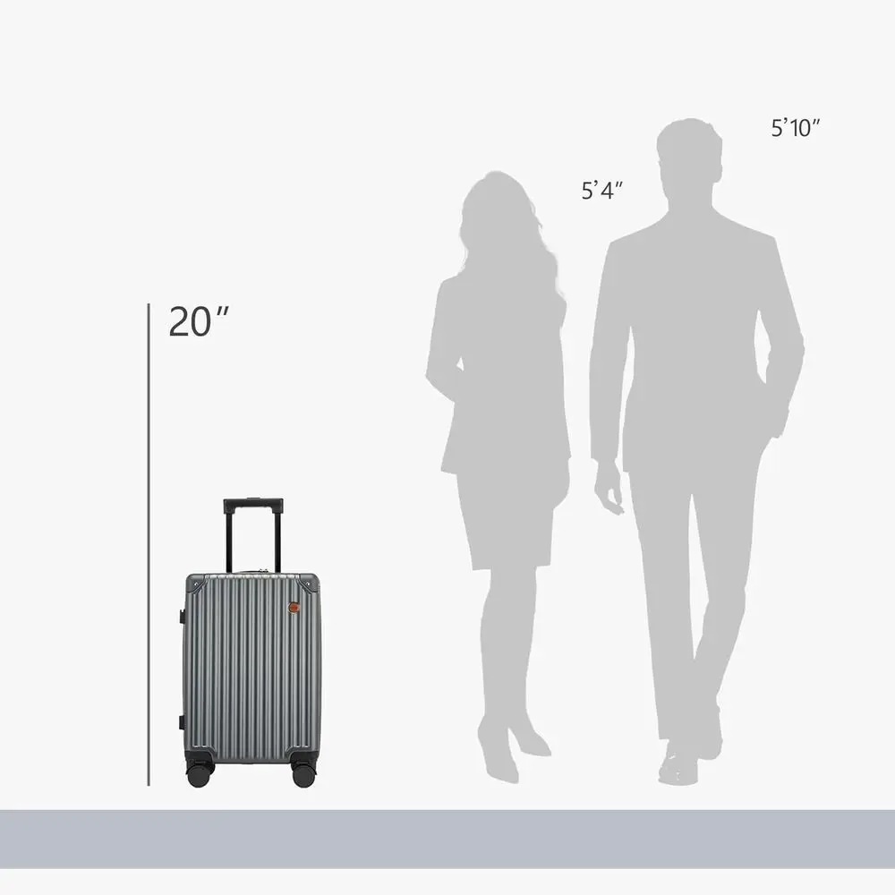 20 Airline-Approved Hard Shell Spinner Suitcase with TSA Lock, 22x14x9, Grey