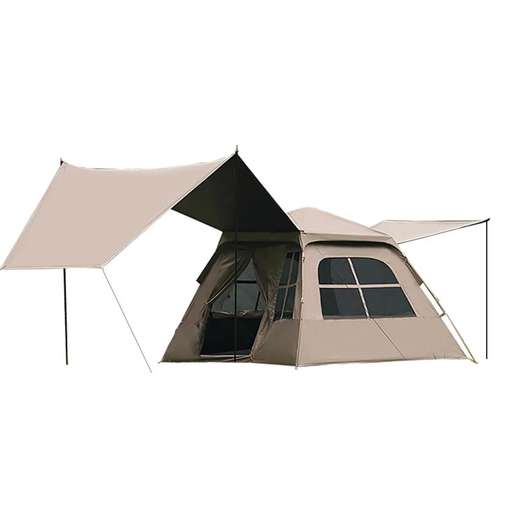 Waterproof 3-4 Person Pop Up Camping Tent, Blackout Canopy Combo, Easy Fold Portable Outdoor Shelter view 5