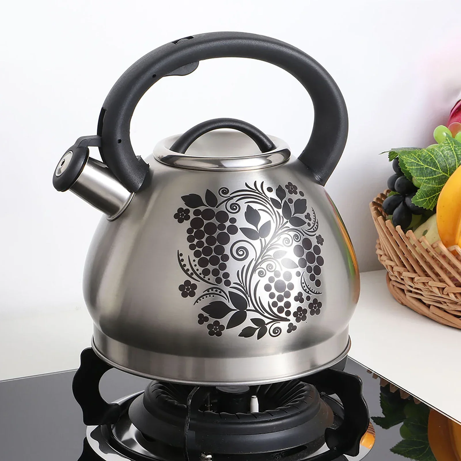 3L Stainless Steel Kettle Large Capacity High Quality Whistle Cooker Color Change Gas Stove Camping Kettle Cooking Tools