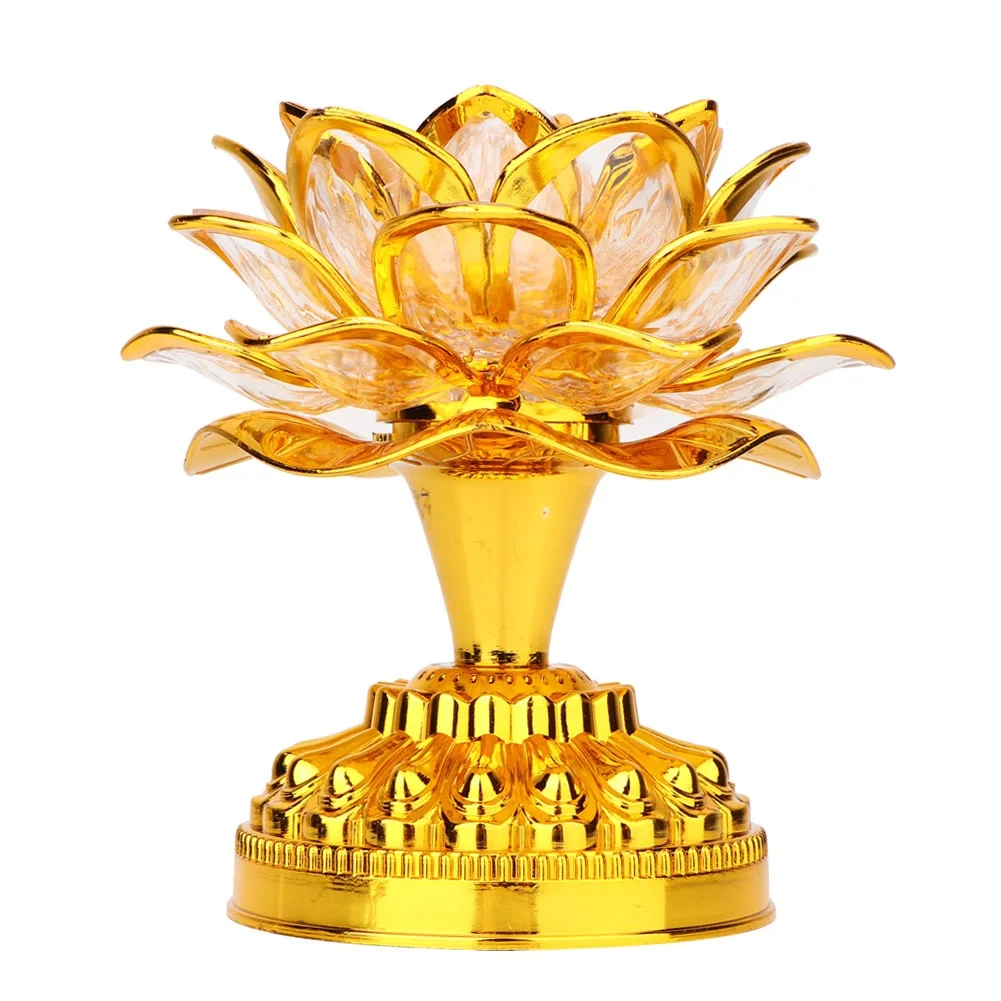 LED Lotus Lamp Home Buddha Lamp Golden with 36 Songs with   No Battery Deliver