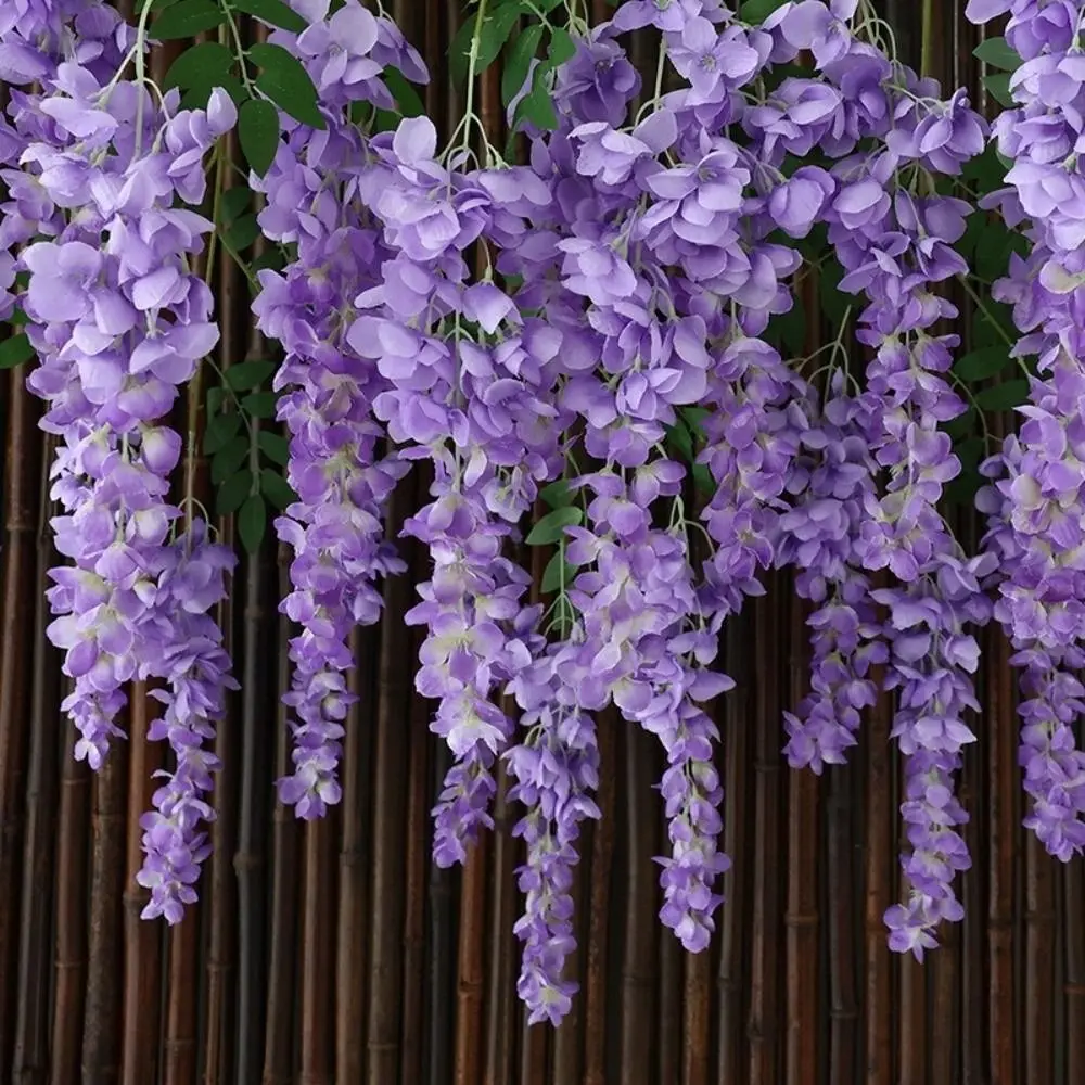 96cm Long Branches Artificial Wisteria Flowers Hanging Trailing Realistic Decorative Artificial Fake Flower