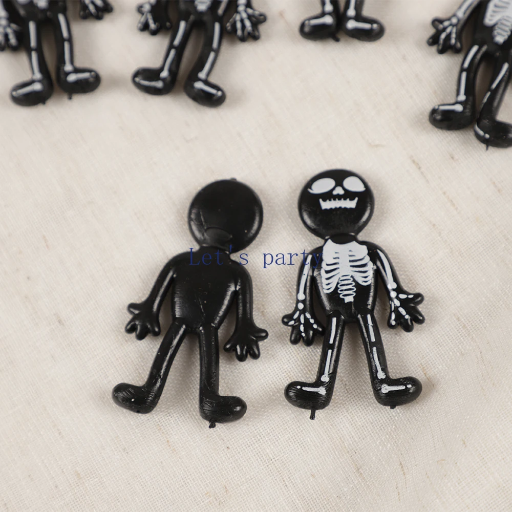 20Pcs Scary Halloween Stretchable Skull Skeleton Anti Stress Toys for Kids Birthday Party Favors Halloween Party Pinata Fillers