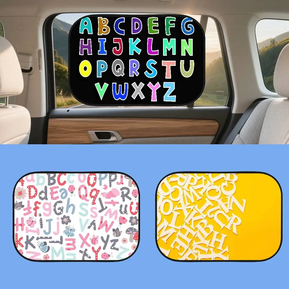 

The English Letters 1PCS Window Sunshade Cover For Kids Universal Car Foldable Car Sun Shade Cover UV Protect Curtain Side