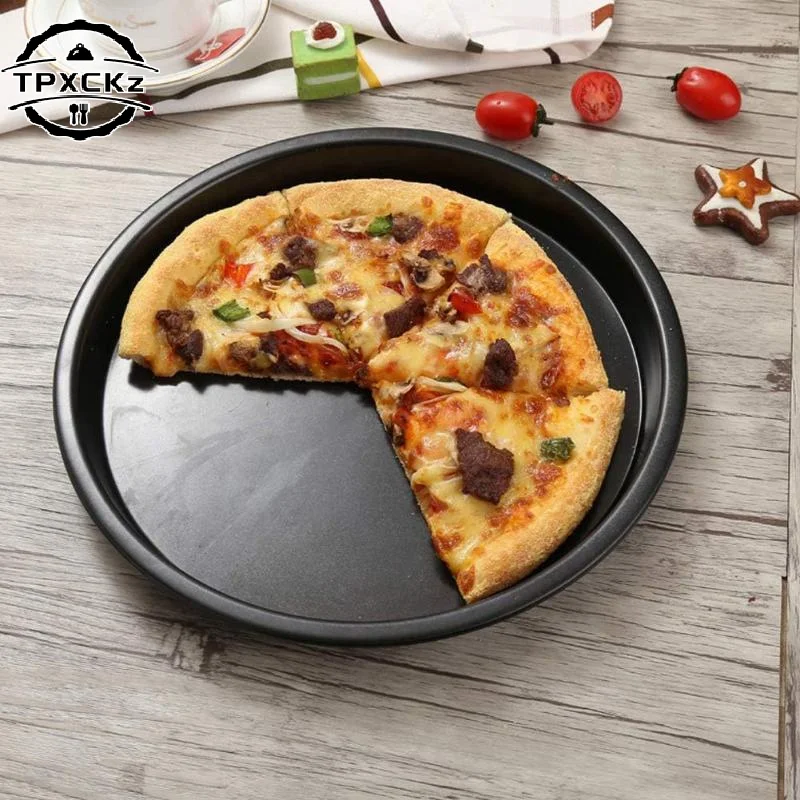 10/11/12/14 Inch Pizza Baking Pan Nonstick Carbon Steel Pizza Tray Round Baking Sheet For Homemade Pizza Oven Pans Kitchen Tool