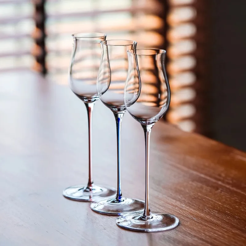 

165ml High end Crystal Glass Handmade Whiskey Smell Tasting Glass Tasting Glass Sweet Wine Glass Red Rod High Beauty