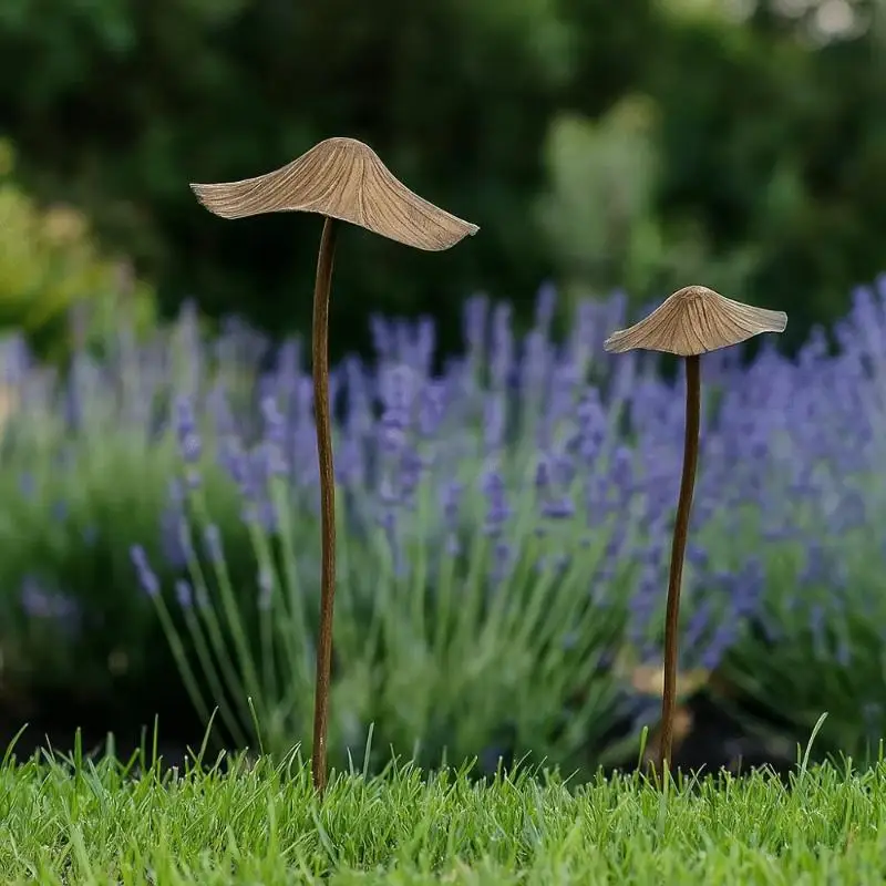 Retro Weather Resistant Metal Mushroom Garden Stakes 1Pcs Rusty Outdoor Decor for Lawn Patio Pathway Garden Lovers