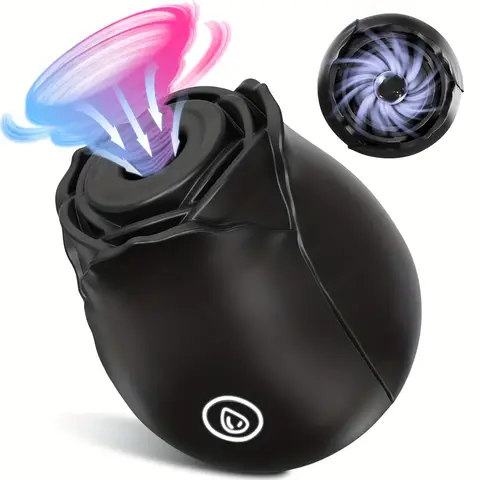 Vibratore a Forma di Rosa per Donne, Stimolatore Clitorideo e dei Capezzoli con 10 Modalità Sorprendenti, Massaggiatore Punto G, Giocattoli Sessuali