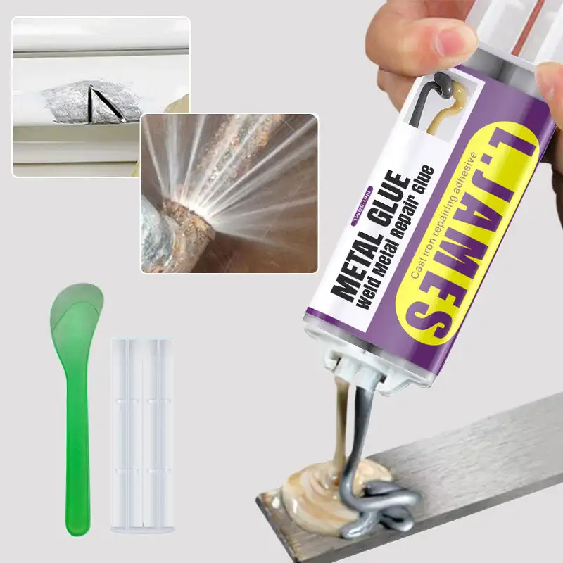 Weld Metal Repair Glue Repair Iron Bonding Adhesion Heat Resistance Cold Weld Metal Repair Adhesive Agent Caster Glue Weld Tools