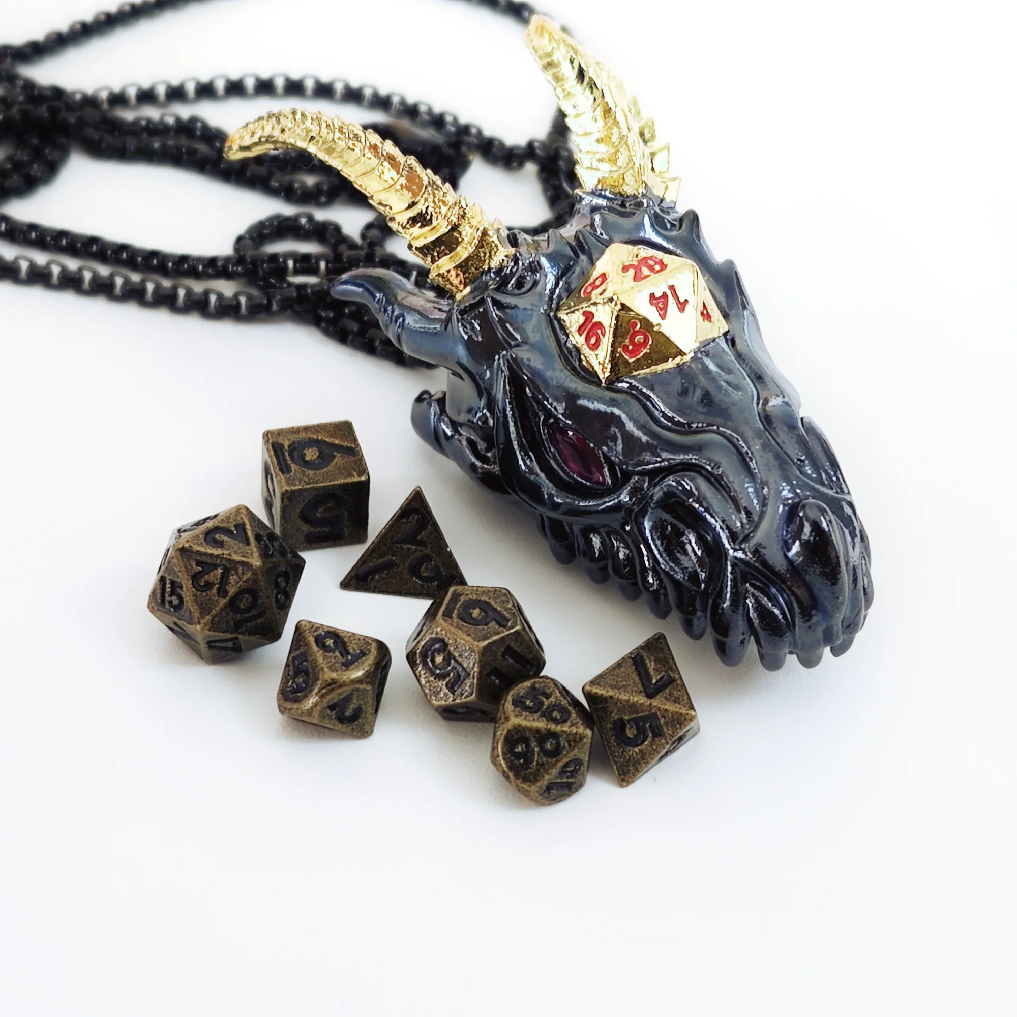 

Мини-набор металлических кубиков, подвеска в виде кубиков с головой дракона для ролевой игры Dungeons & Dragons, портативные мини-кубики DND в подарок