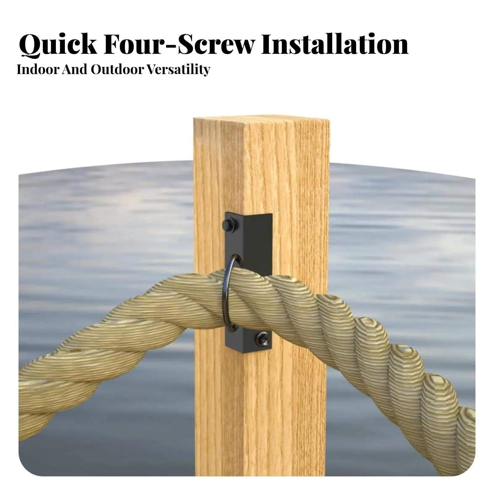 4 Pieces 90 Degree Rope Support Rust Resistant Corner Rope Brackets Finish Drop
