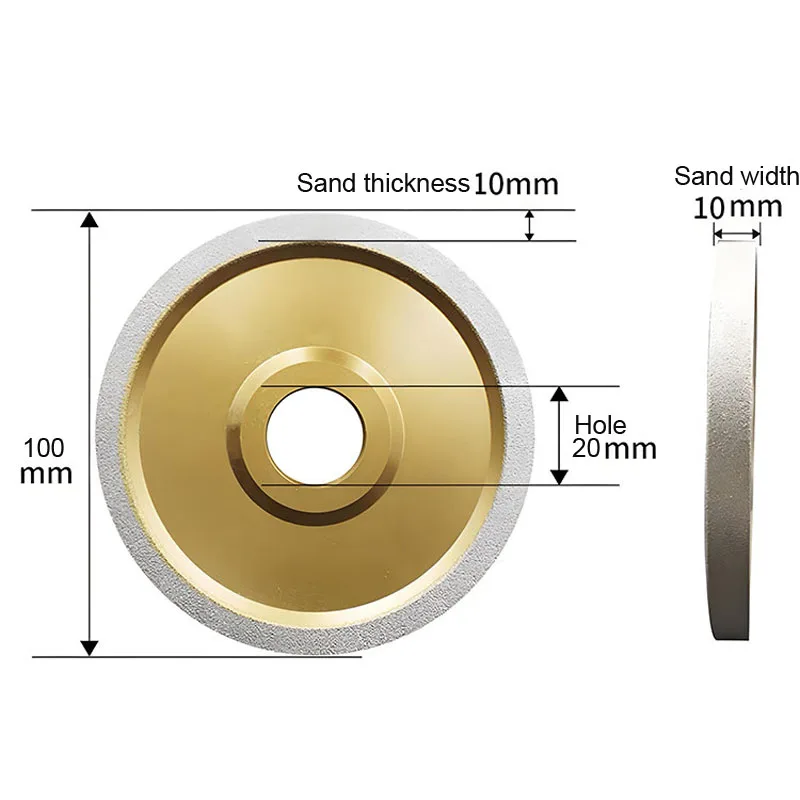 100 mm Hole 20mm Soldering diamond parallel grinding wheel alloy drill bit milling cutter for polishing