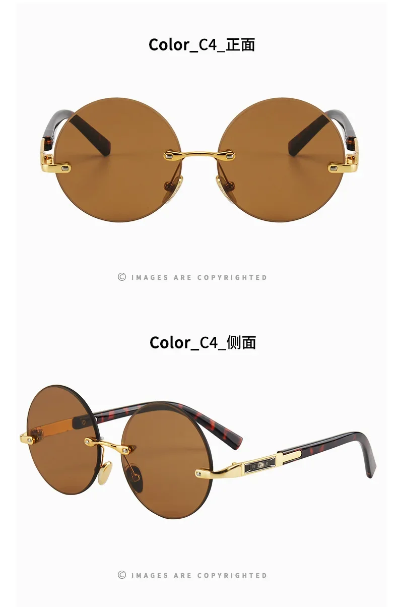 Herren-Sonnenbrille aus Kunstharz, rahmenlos, UV400-Sonnenbrille, coole Augenschutzbrille, dekorative Sommer-Sonnenbrille – Detail 5