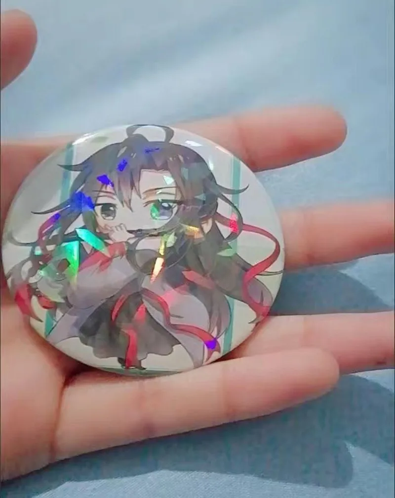 Anime Mo Dao Zu Shi Wei Wuxian Lan Wangji Cosplay metalowa plakietka arcymistrz demonicznej uprawy mężczyźni kobiety śliczna broszka biżuteria