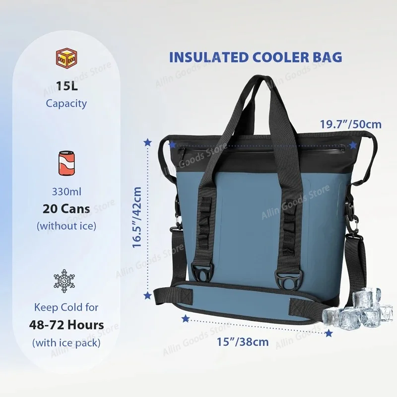 2026 Waterproof Cooler Bag Outdoor Large Capacity Picnic Camping Fishing Ice Bag Portable Thermal Insulation Cold TPU Picnic Bag