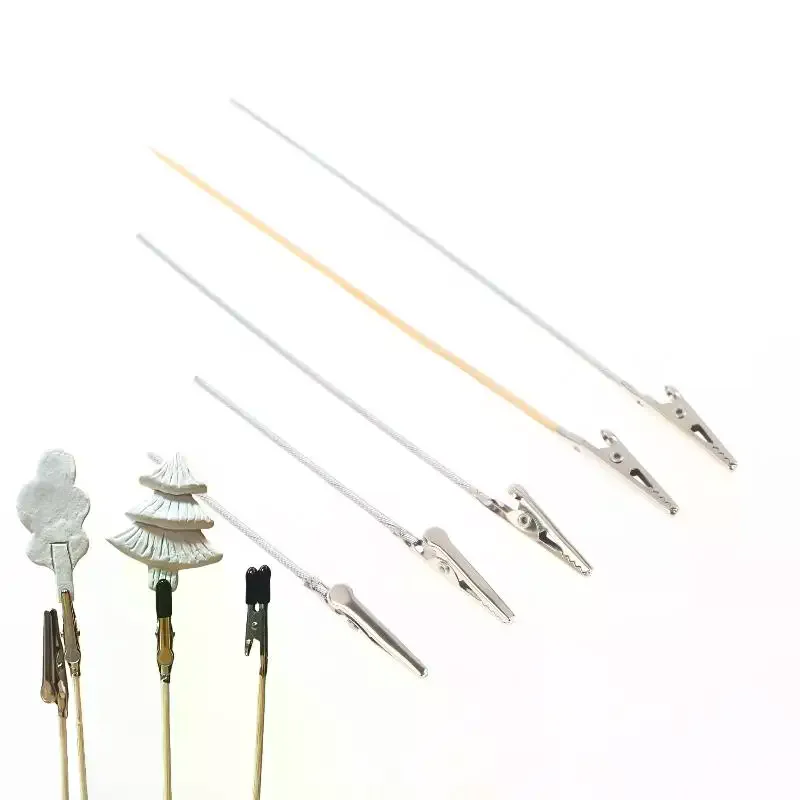 10/20/50Pcs DIY Accessories Wood And Metal Painting Stand Alligator Clip Stick Modeling Tool For Airbrush Model Part