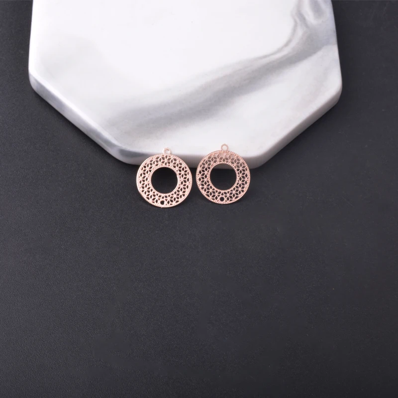 30 Stück AC13661 Messing Runde Verbindungsstücke Schmuckanhänger Kleine Anhänger DIY Damen Ohrringe Halsketten Zubehör – Detail 8