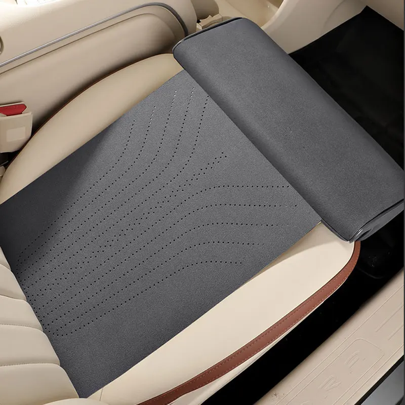 Car Seat Leg Support Extension Suede Universal Auto Seat Extender Leg Cushion For Driver Memory Foam Seat Padding Mat Cover