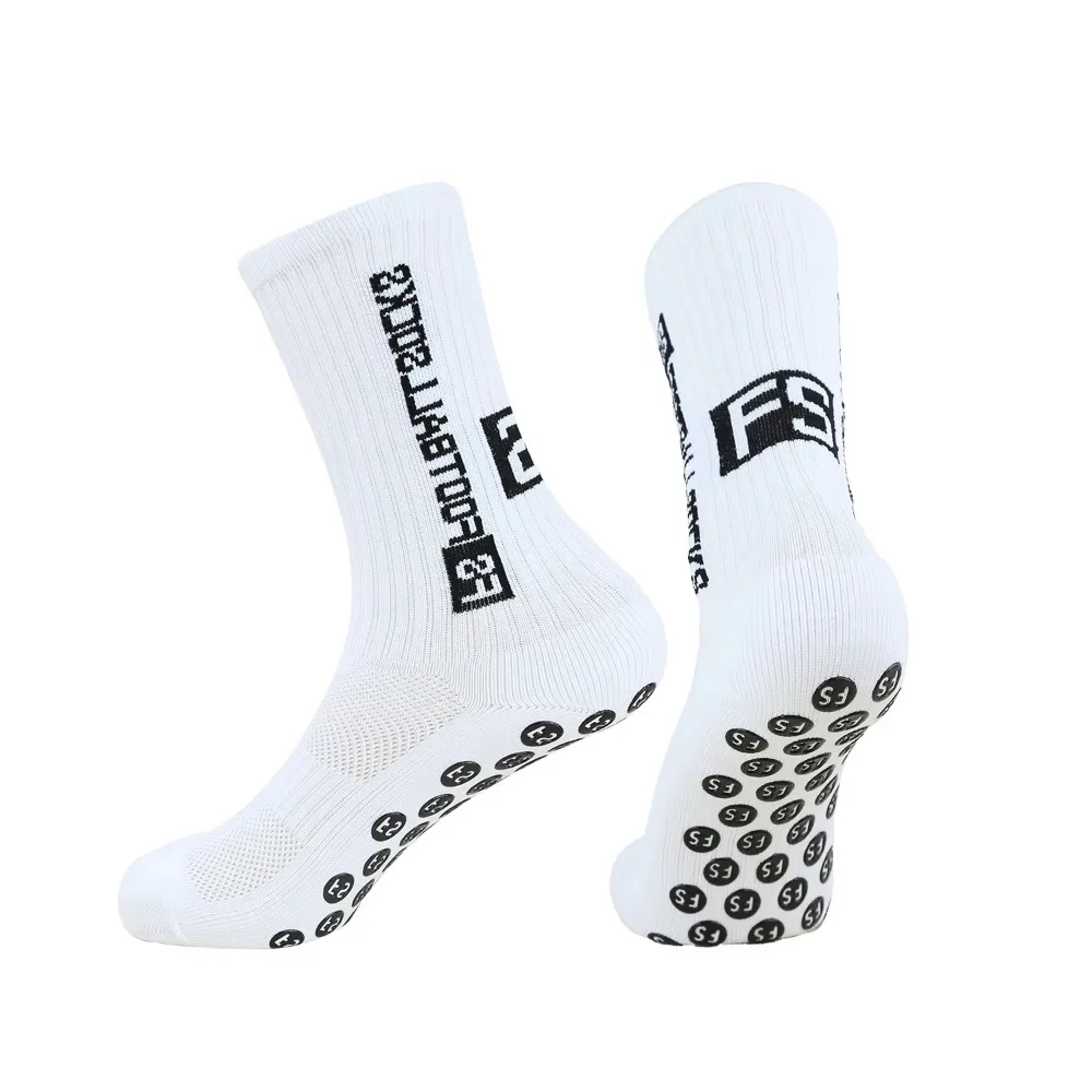 

New Soft Football Socks Anti-slip Breathable FS Letter Socks Casual Rubber Grip Socks Men Women