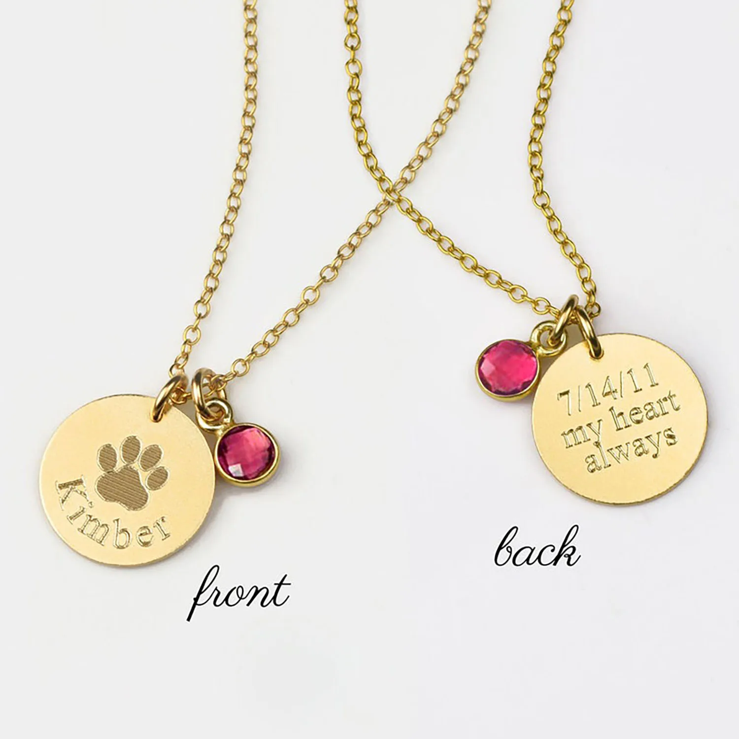 

Personalized Pet Necklace Custom Birthstone Paw Print Necklace Dog Necklace Memory Dog Pet Memorial Jewelry Birthstone Gift