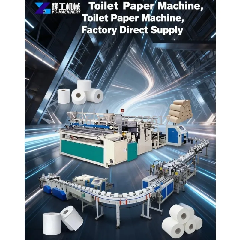 Toilet Paper Production Line with Embossing Printing, Automatic Multi-Process Operate Simultaneously