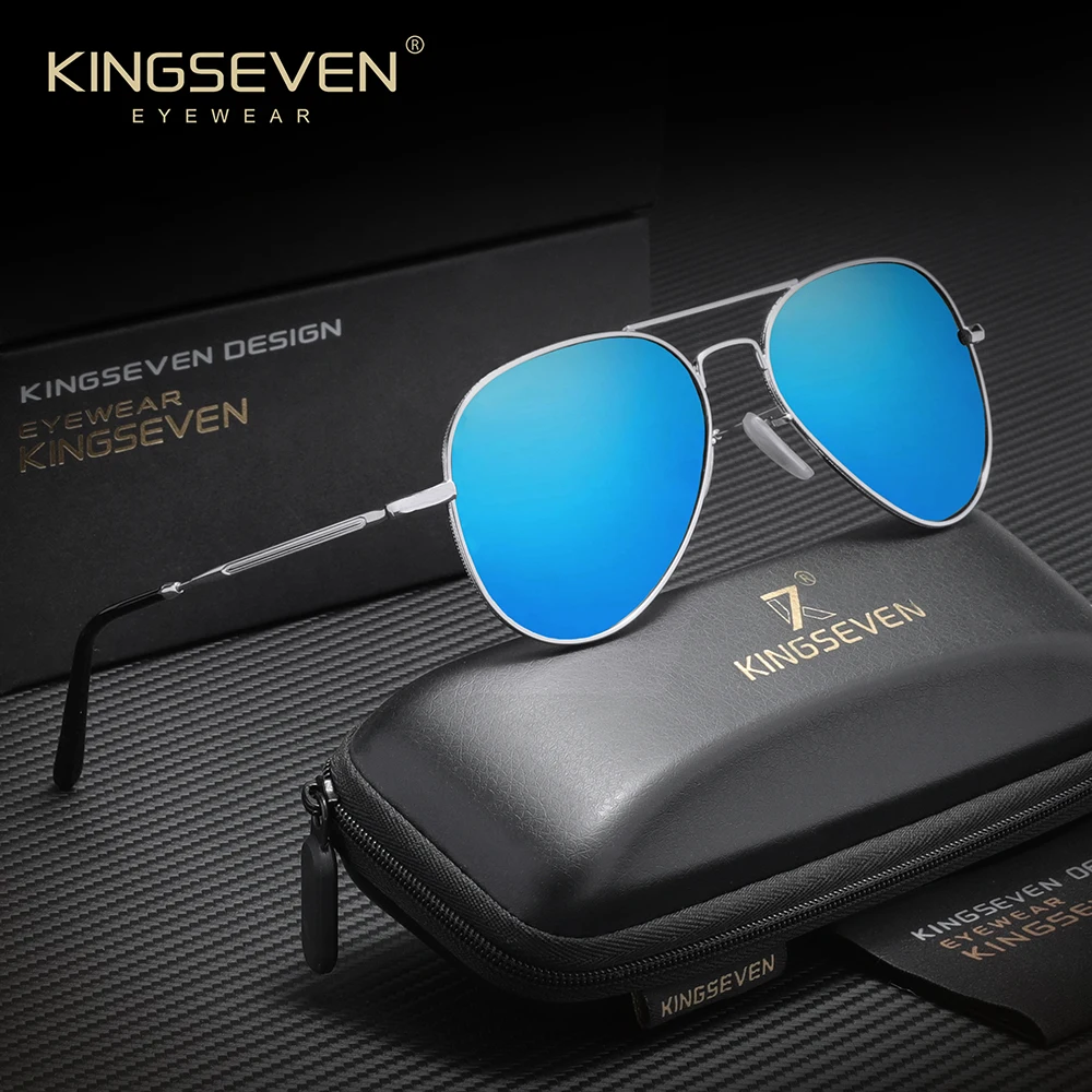 

KINGSEVEN солнцезащитные очки из сплава пилота UV400, антибликовые поляризационные очки Parsnip, женские очки в тонкой оправе