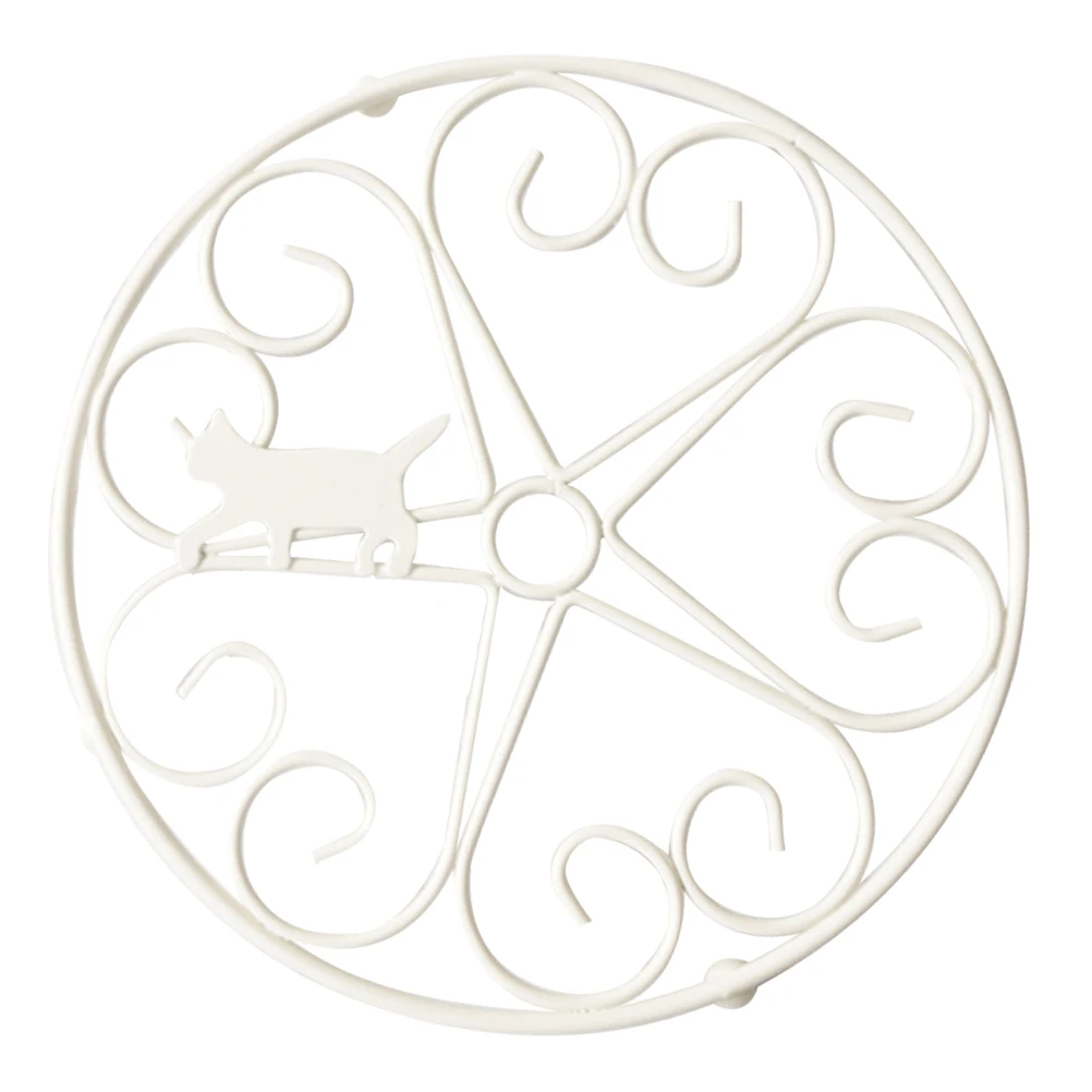 

Wrought Iron Pot Mat Dinner Mats Holder Cookware Protectors White Premium Material Practical Kitchen Bar Use Home Cafe