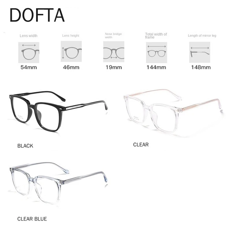 DOFTA  Acetate Optical Glasses Frame Men Vintage Retro Square Eyeglasses Women Prescription Spectacles Myopia Eyewear 5850