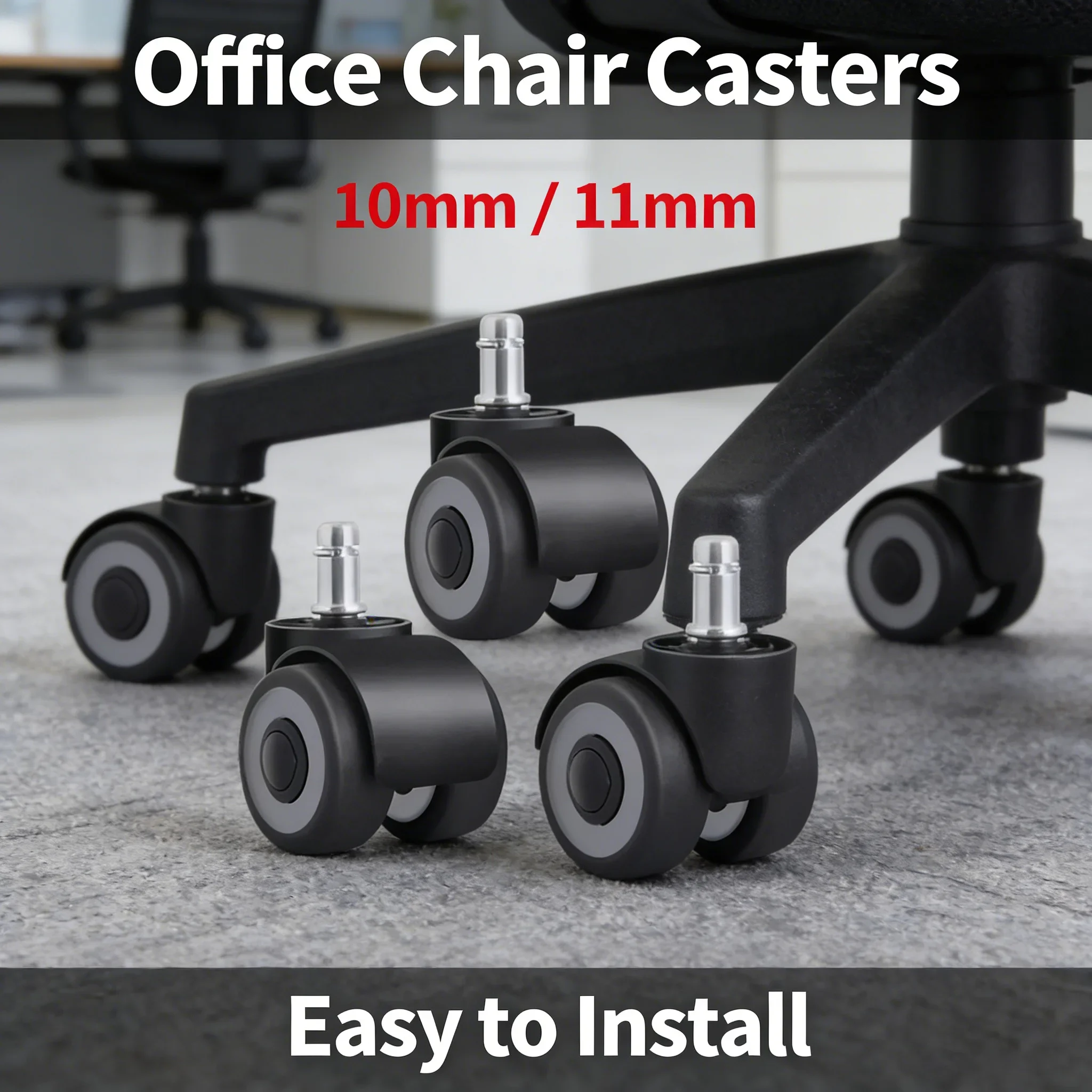 5 Pcs/Lot 2-inch 10mm/11mm Tpr Mute Double Caster Furniture Circlip Pulley Office Chair Universal Wheel