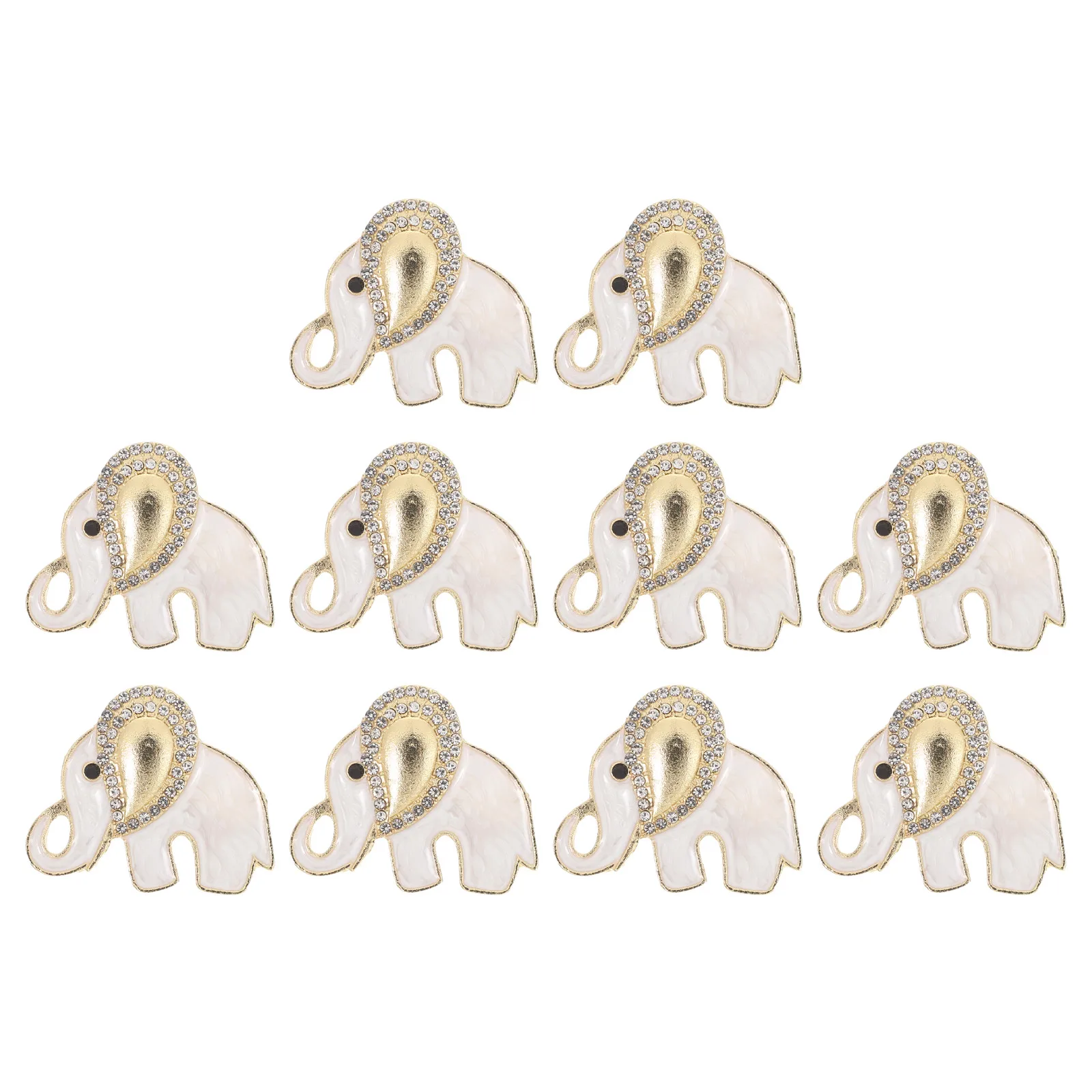 

10pcs Rhinestone Elephant Pins Elegant Animal Brooch Sparkling Metal Lapel Pin For Women Cute Dress Jacket Accessory Birthday