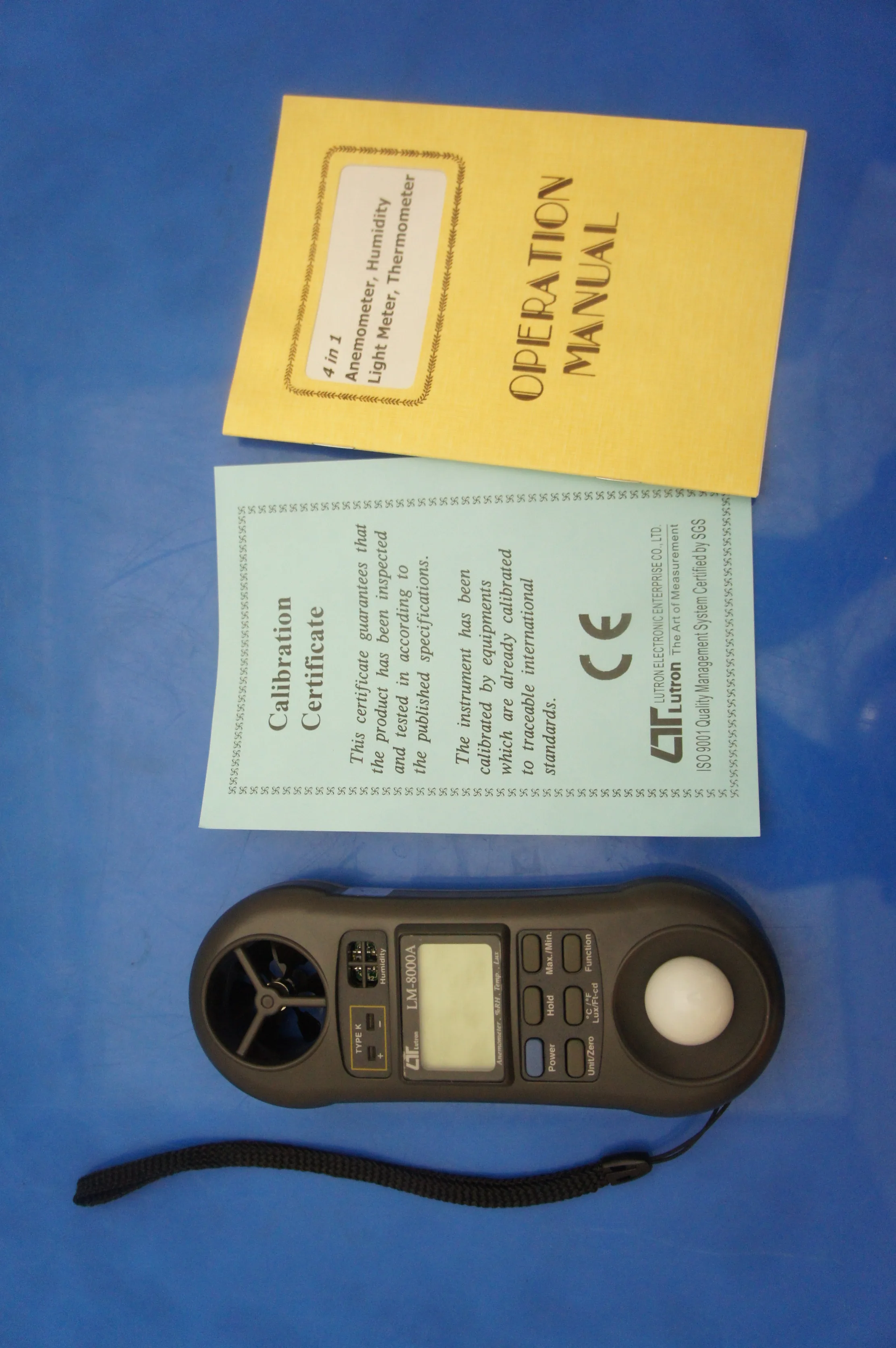 Lutron LM-8000A Digital 4-in-1 Environmental Quality Meter Anemometer Humidity Light Temperature Tester for HVAC and Lab