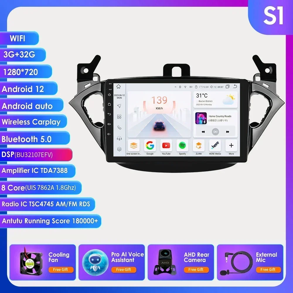 7862 Android Auto Radio Multimedia Speler Voor Opel Adam 2013 -2016 Voor Corsa E 2015 -2019 Audio Stereo Carplay Auto Touchscreen