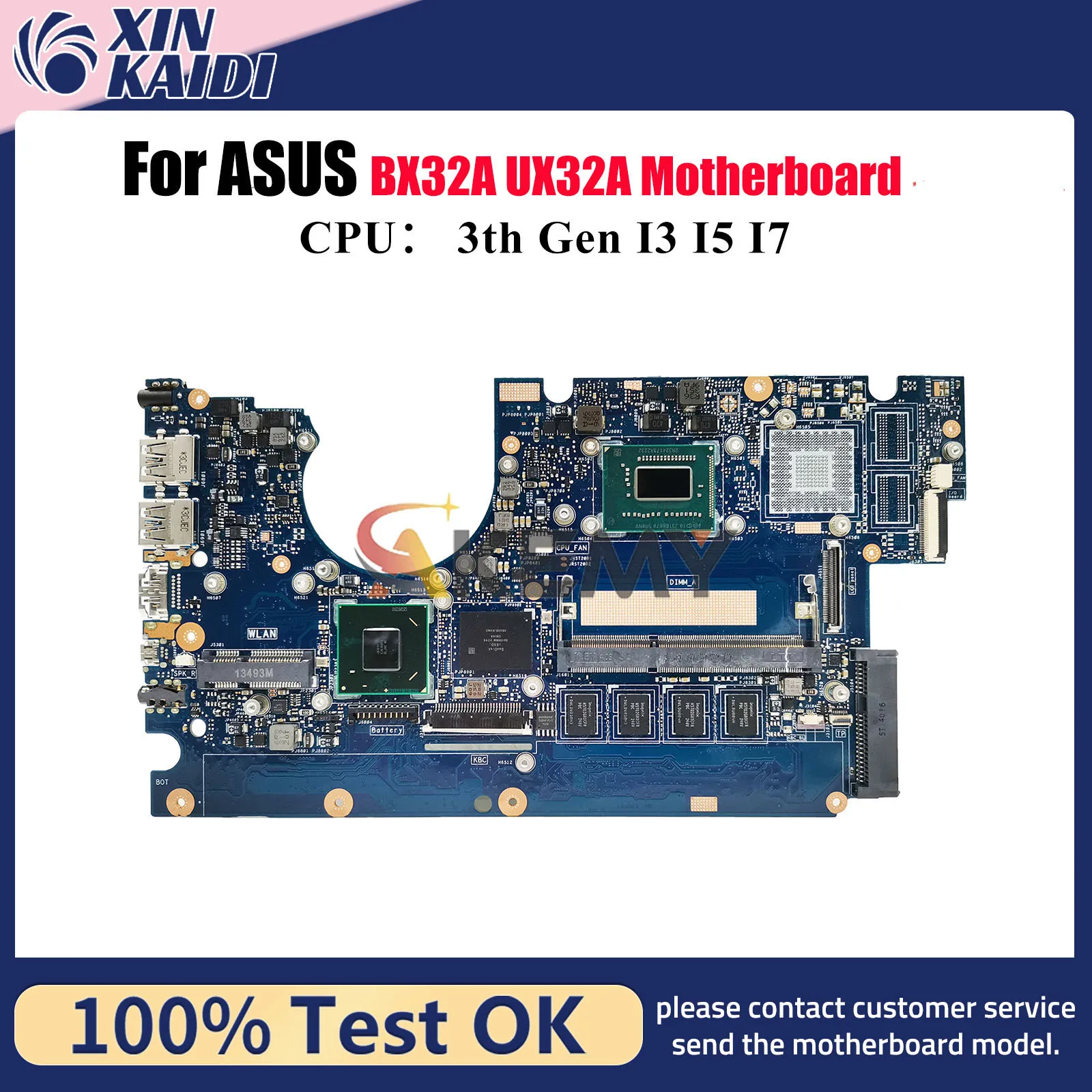 

UX32A Материнская плата для ноутбука ASUS ZenBook UX32A UX32A BX32A Материнская плата для ноутбука с процессором I3 I5 I7 100% тестирование ОК быстрая доставка stk