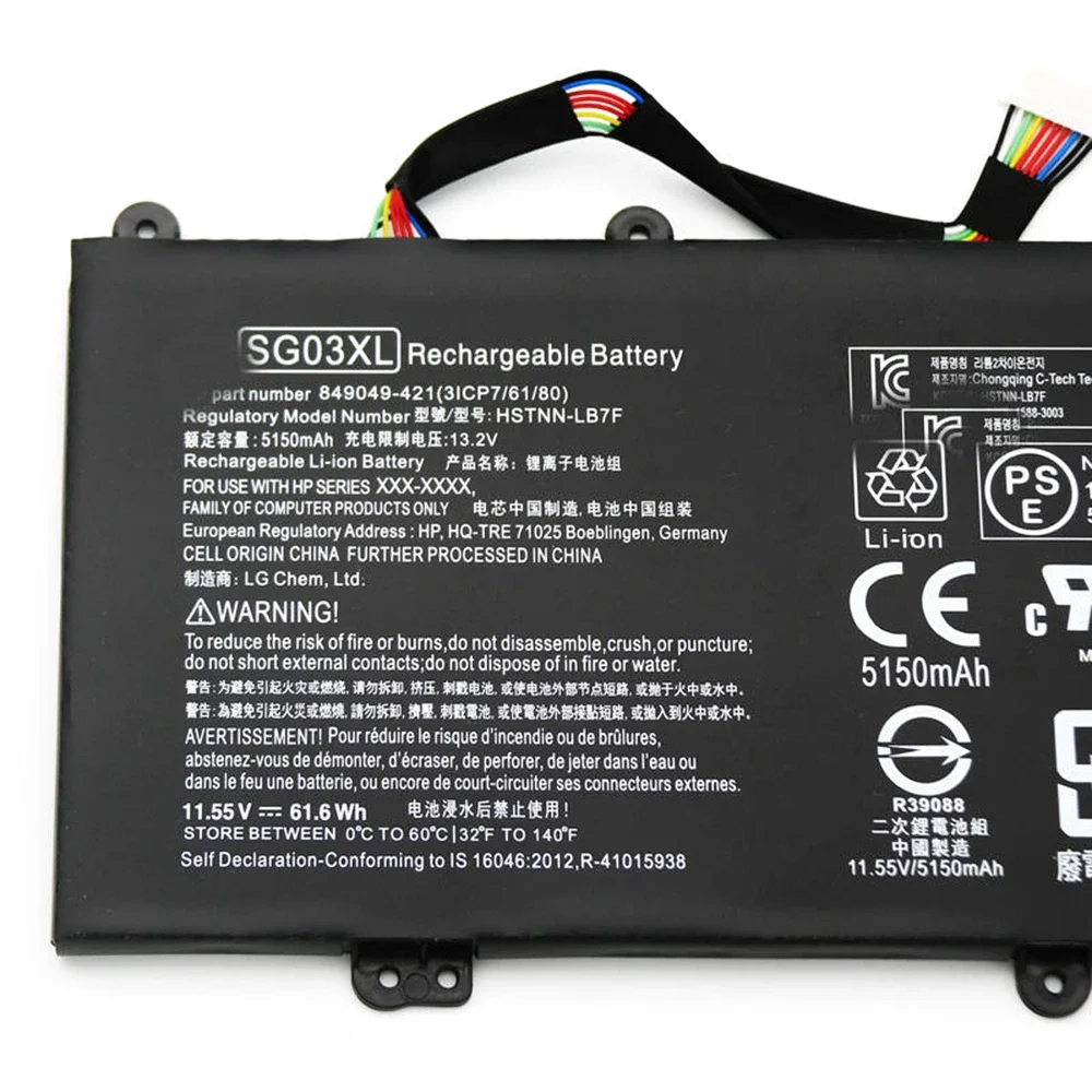 Brand New Original SG03XL 11.55V 61.6Wh Laptop Battery for HP Envy M7-U009DX U109DX M7-U105DX 17-U011NR