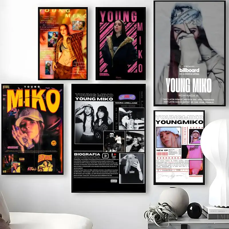 Singer Y-Young M-Miko Poster Waterproof Self-Stick Wall Art Stickers, Removable Wall Decor for Living Room and Bedroom