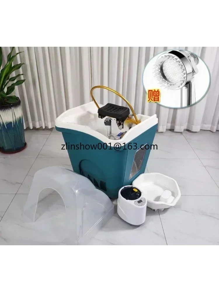 Mobile Shampoo Basin Need to Link Water Inlet Pipe for Barber Shop Beauty Salon