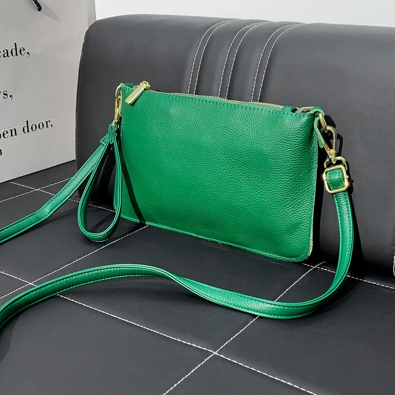 

Solid Color Zipper Envelope Purse Wallet Women PU Leather Clutches Bag with Wrist Straps Lady Wristlet Commuter Shoulder Handbag